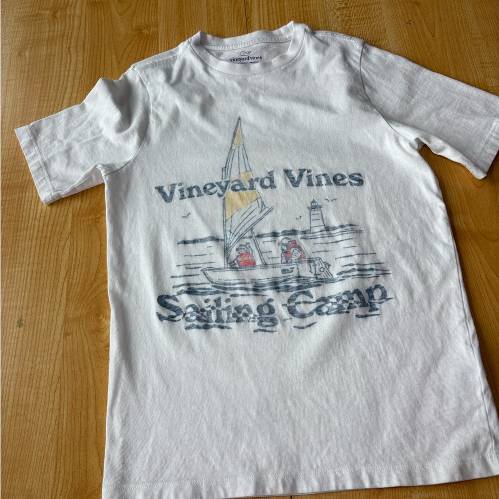 Vineyard Vines White Sailing Camp Graphic Tee - Kids